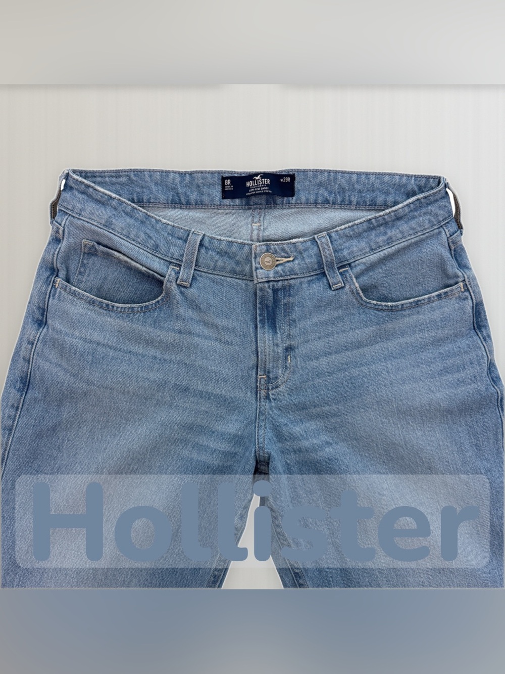 Hollister Low-Rise Baggy Jeans Women’s Sz 8R W29 Light Wash Y2K Denim